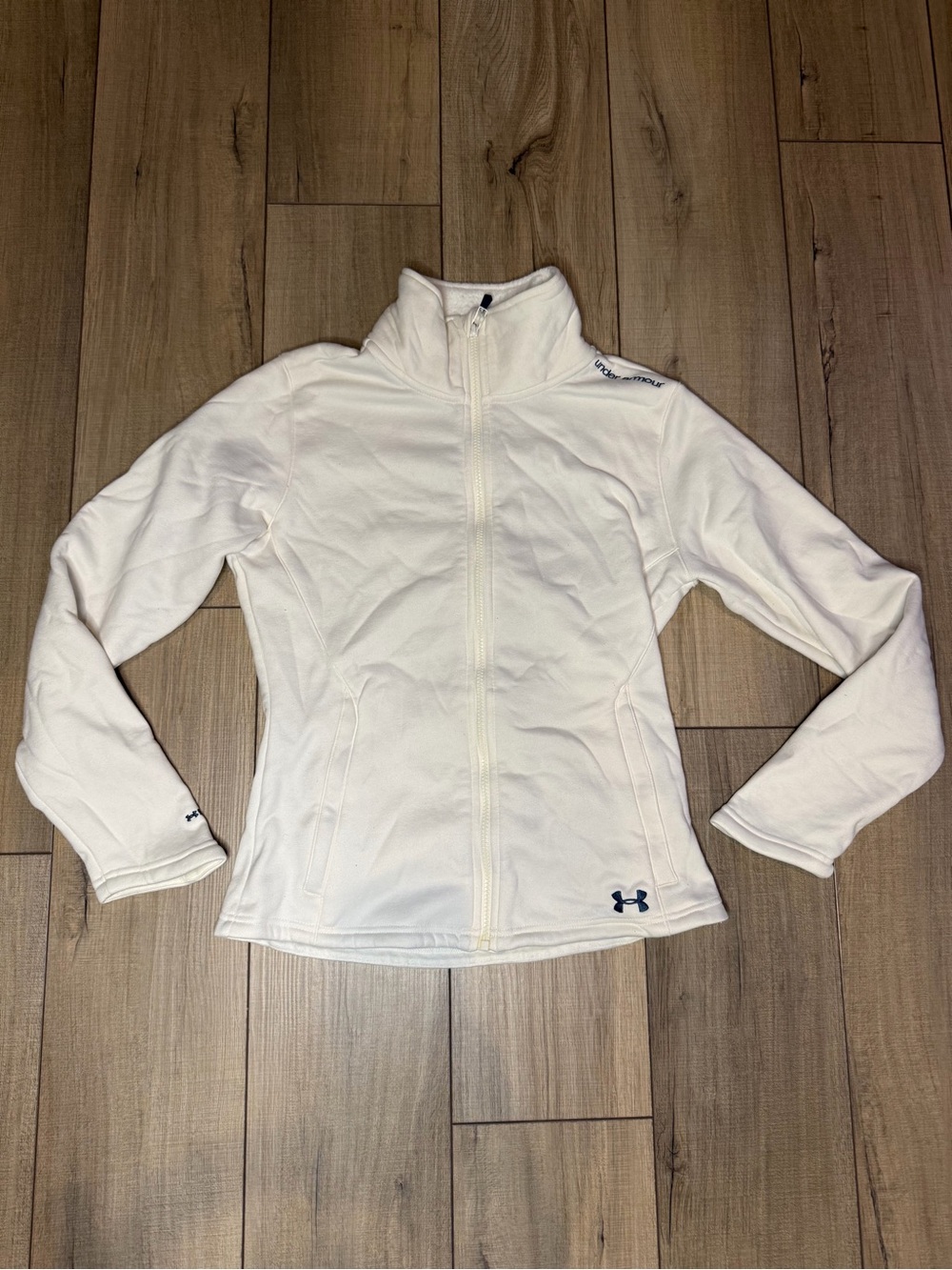 Under Armour Women's Cream Full-Zip Fleece Bomber Jacket